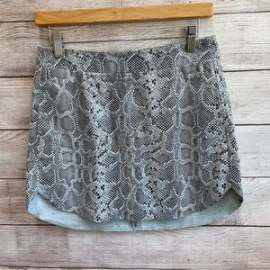 KARINA GRIMALDI SNAKESKIN PRINT MINI SKIRT IN 100% LAMB LEATHER